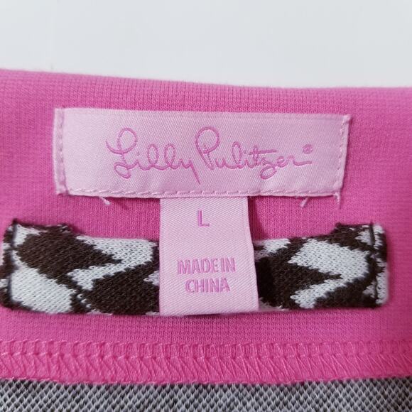 Lilly Pulitzer Geometric Abstract Print Knit Shift Dress 3/4 Sleeves - Picture 3 of 14